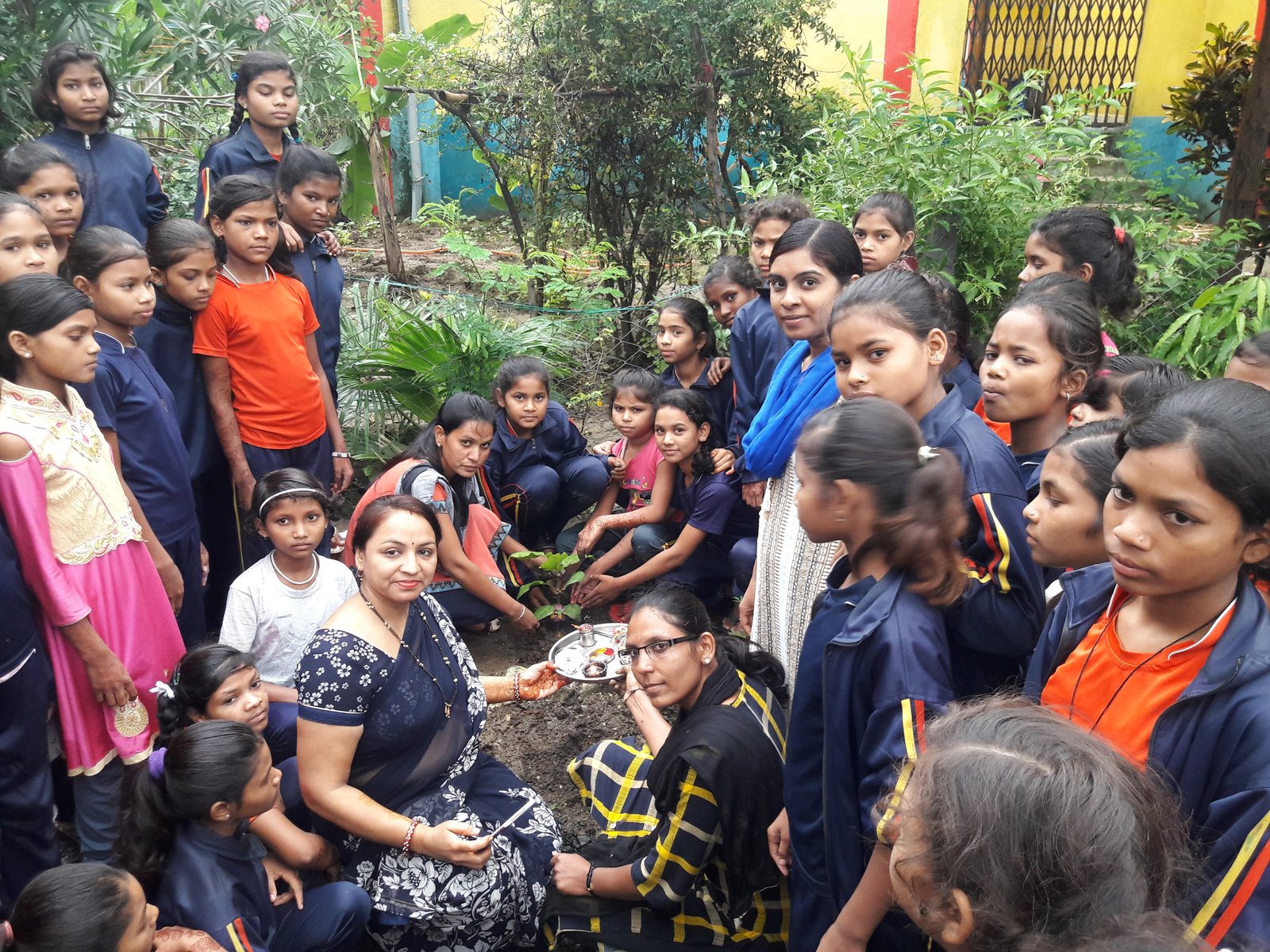School girls tree planting programme