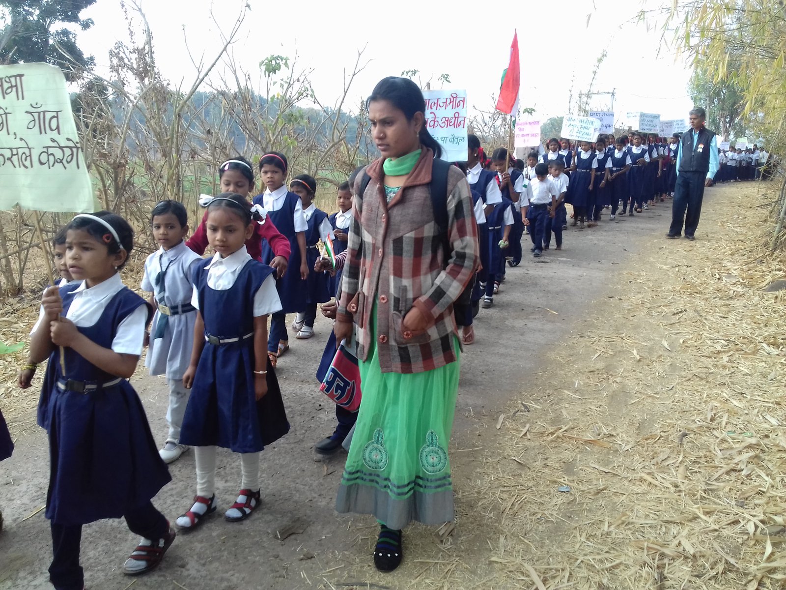 WASH awareness march with children